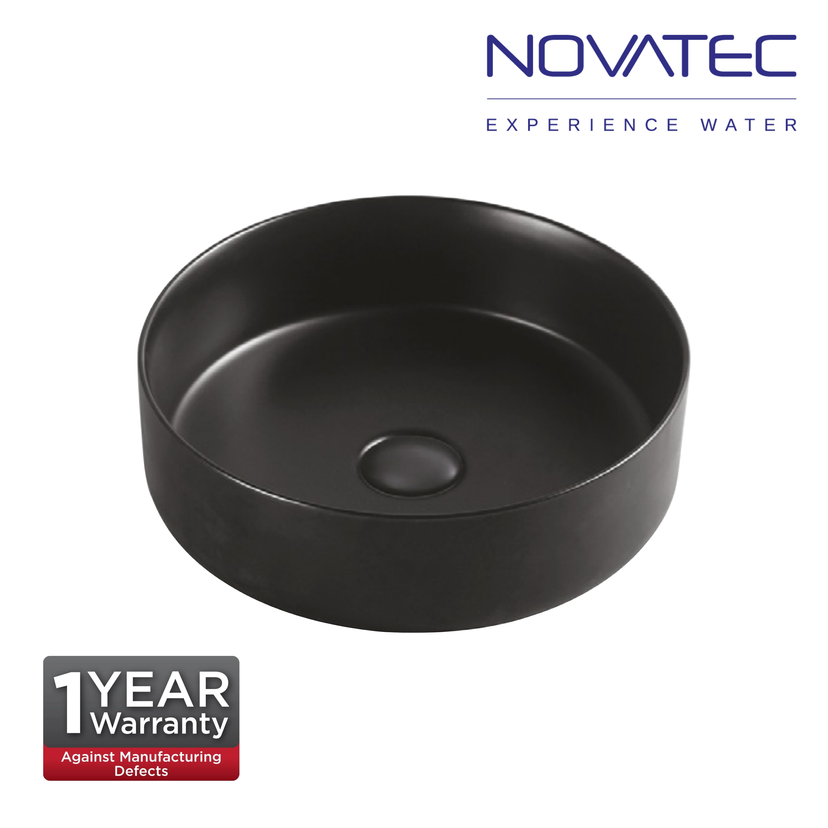 Novatec SW Pompei 355 Round Counter Top Round Basin Matt Black (MB)